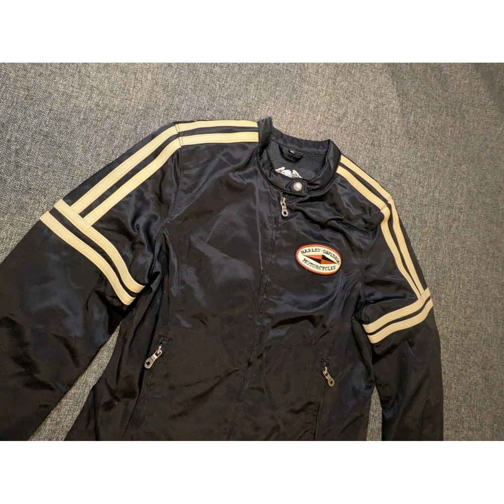 Vintage Harley-Davidson Nylon Racing Motorcycle Jacket Women's Size Medium Coat